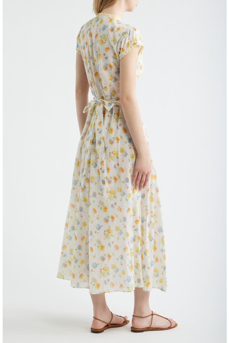 Helia Floral Print Voile Midi Dress, Alternate, color, DAHLIA FLORAL