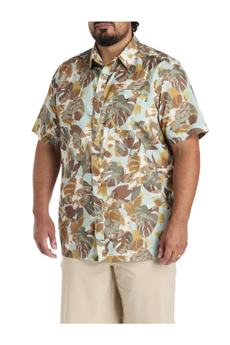 Big & Tall Slacktide Palms Sport Shirt, Main, color, CRUSHED BLUE