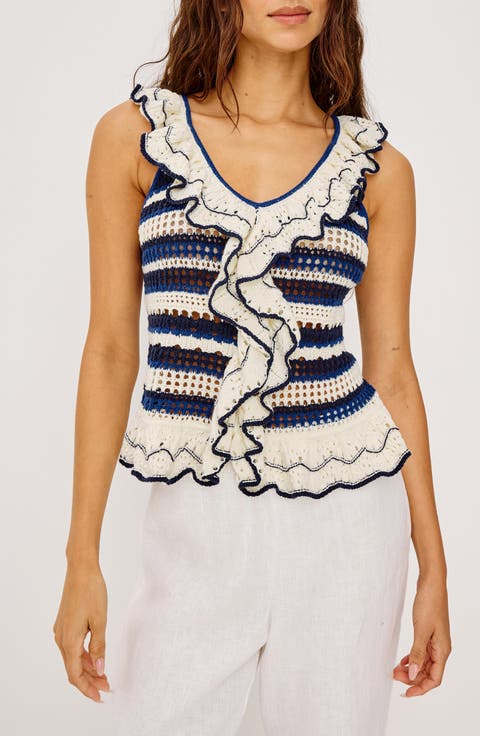 Luci Ruffle Trim Knit Tank