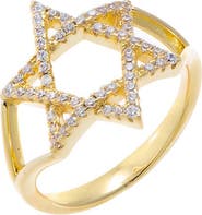 BY ADINA EDEN Pave Star Of David Double Row Ring