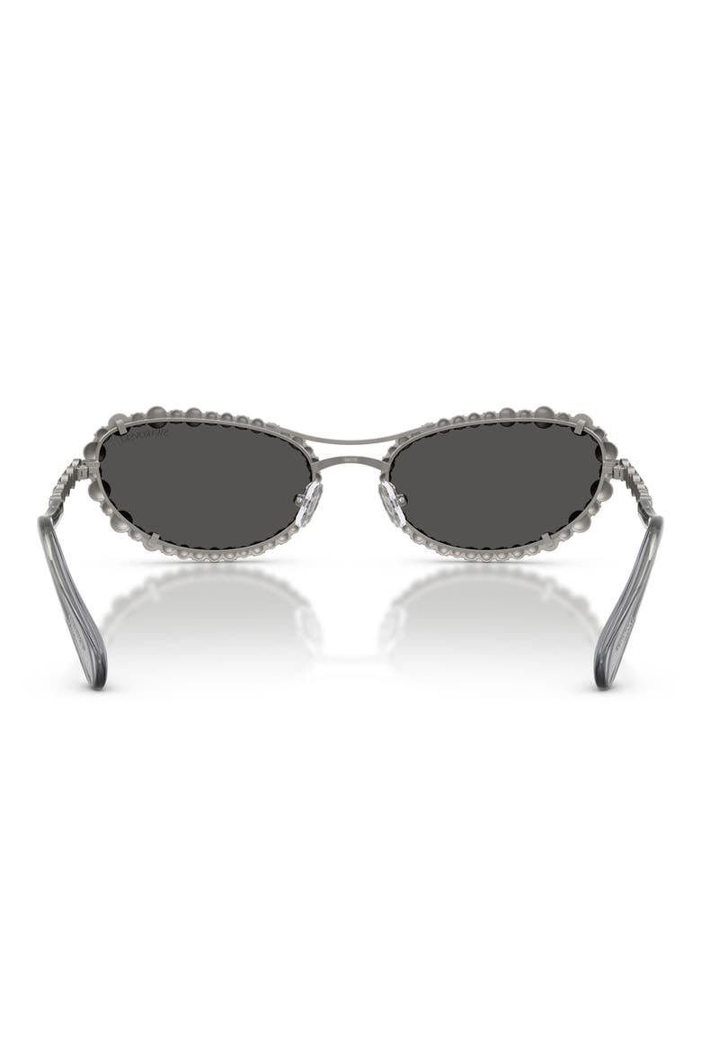 56mm Oval Sunglasses, Alternate, color, GUNMETAL / DARK GREY