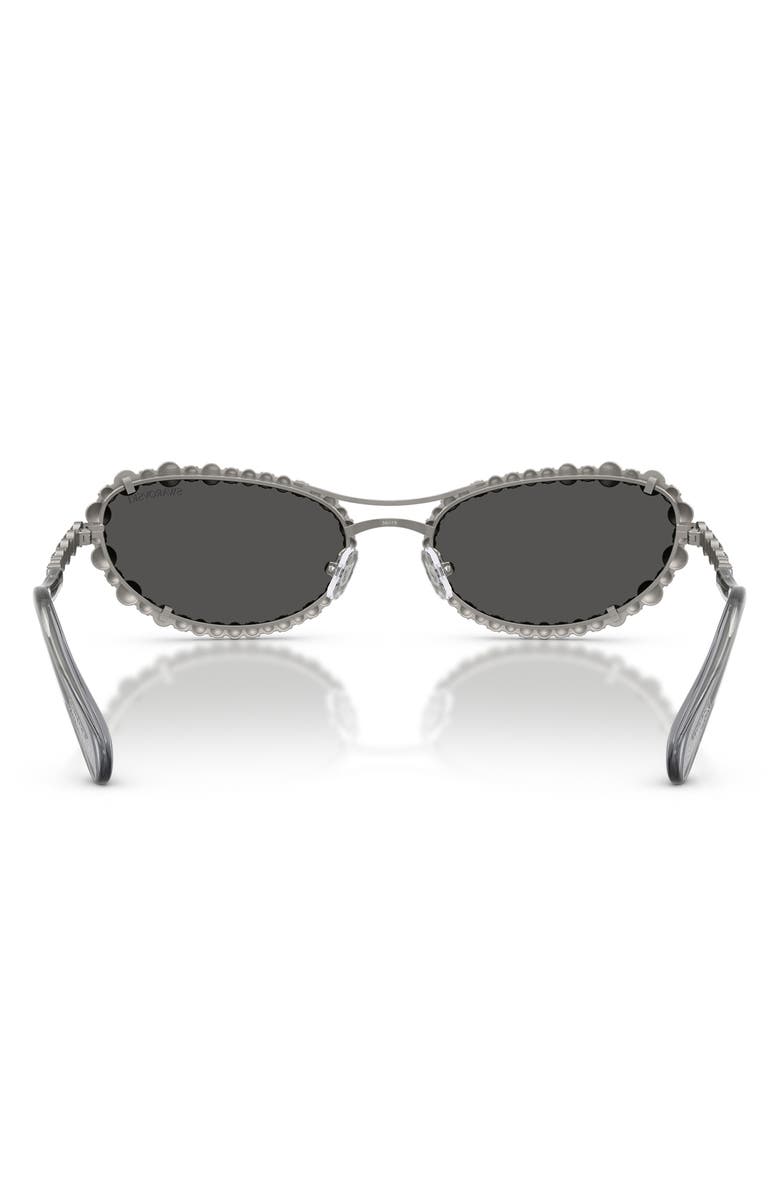 Swarovski 56mm Oval Sunglasses, Alternate, color, Gunmetal / Dark Grey