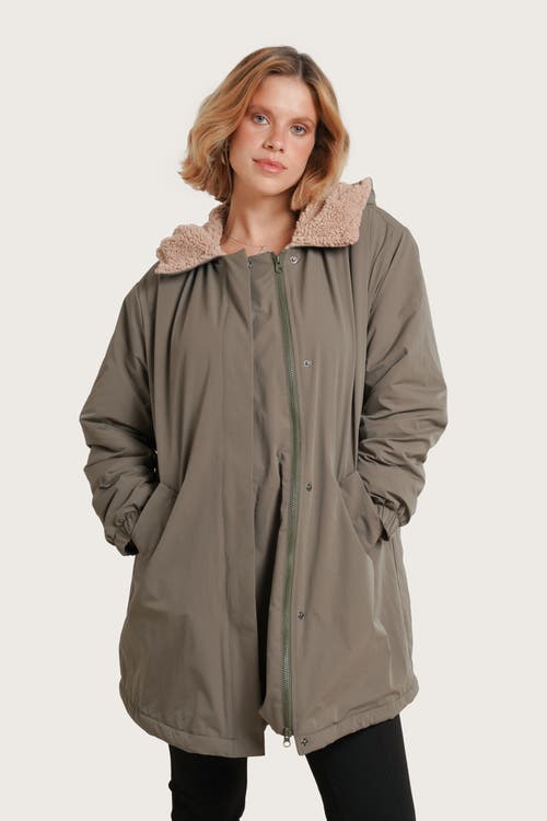 Nom Maternity Scottie Before & After Coat In Green