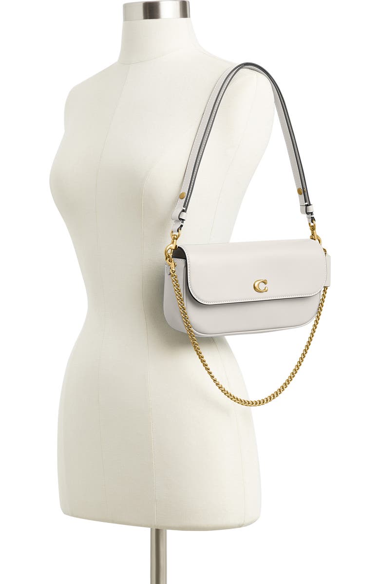 COACH Brook Refined Calf Leather Flap Chain Bag, Alternate, color, B4/ Chalk