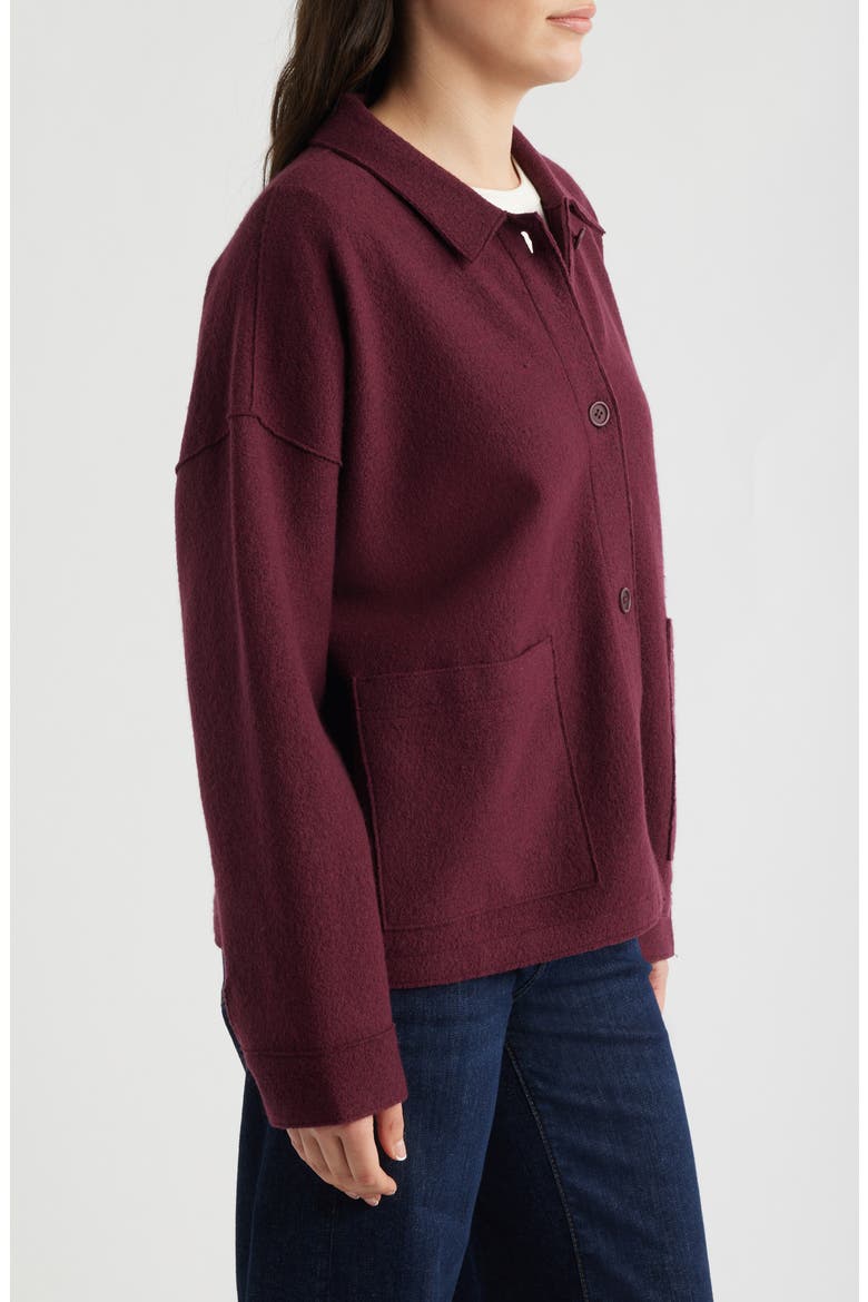Classic Collar Wool Jacket, Alternate, color, WINE
