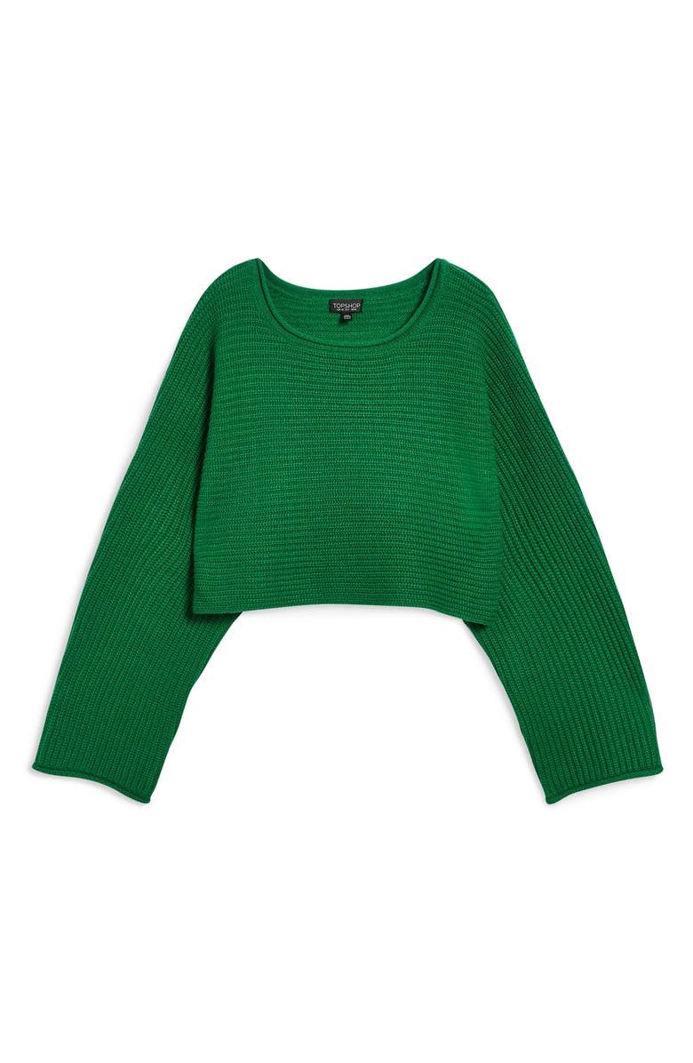 Topshop Roll Edge Crop Sweater, Alternate, color, 