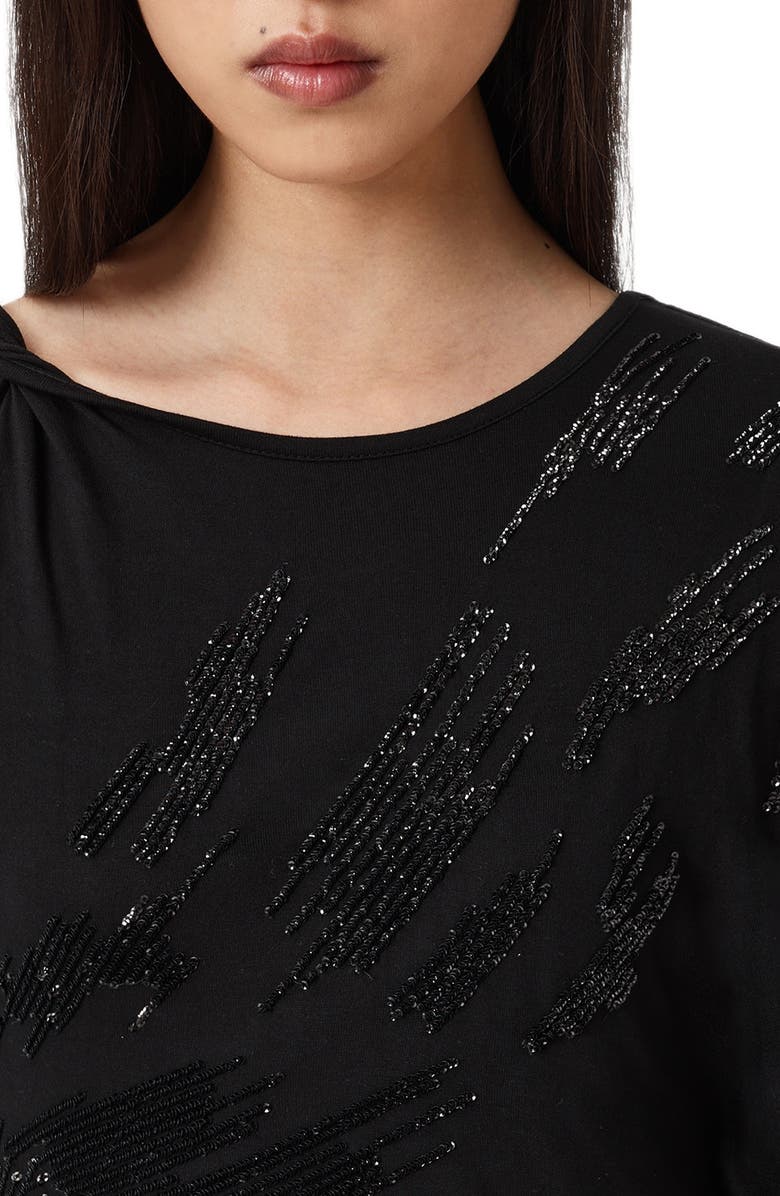 AllSaints Sophie Soutache Cocktail Dress, Alternate, color, Black