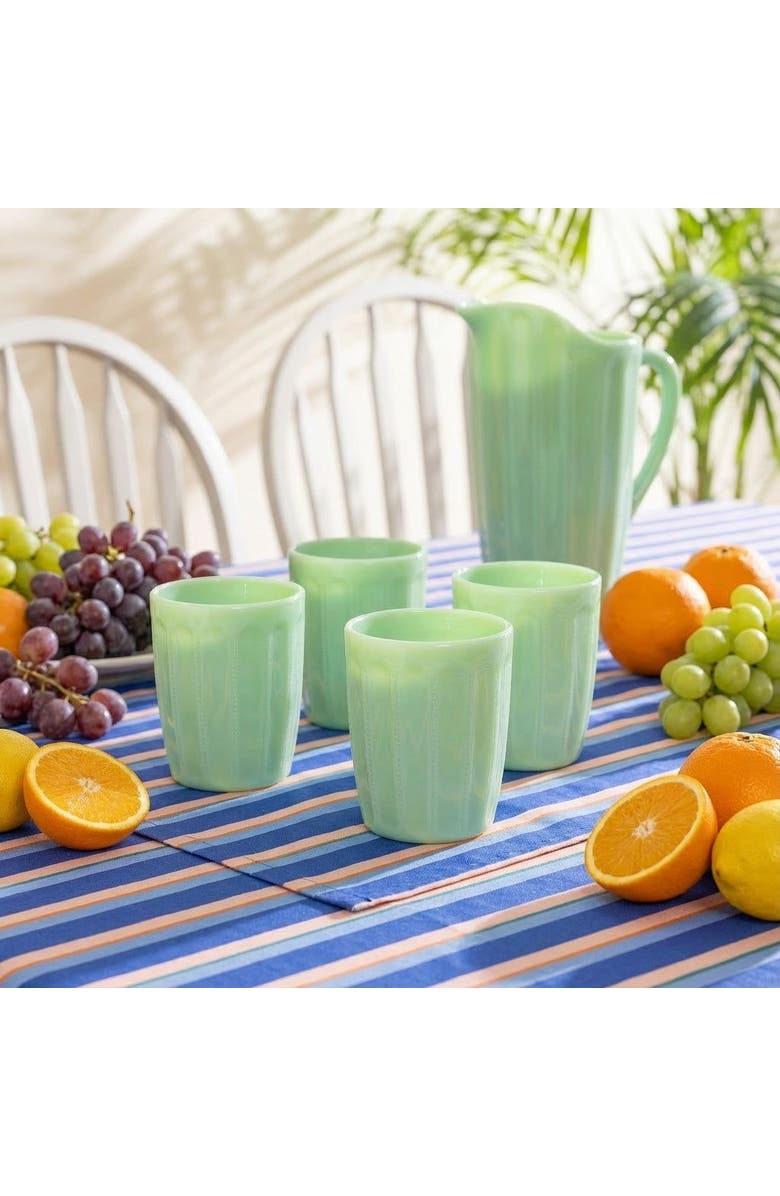 Zsa Zsa Zsu Henan Glass Water Glass 8 Oz. Set Of 4, Alternate, color, Green