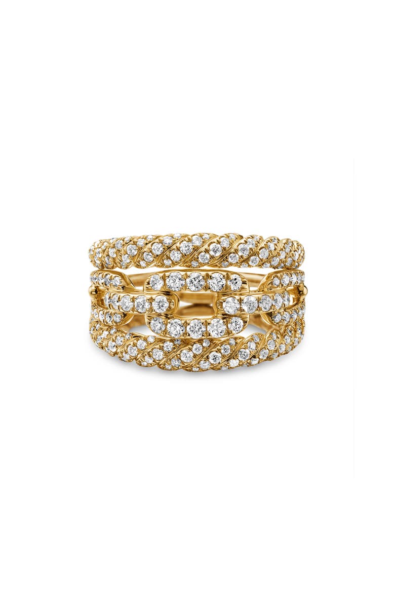 David Yurman Stax Diamond Stack Ring, Main, color, Yellow Gold