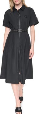 DKNY Zip Front Taffeta Shirtdress