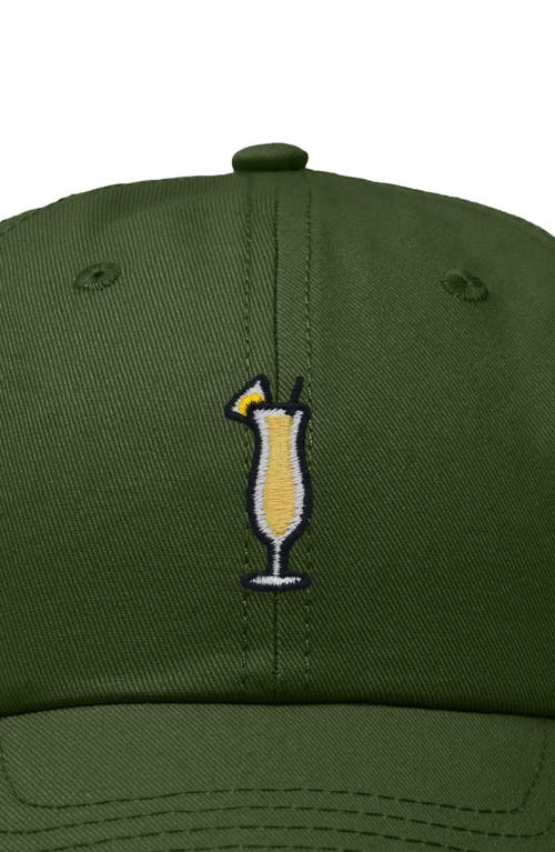 Dalix Pina Colada Embroidered Dad Cap In Olive