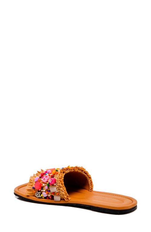 Free People Shipwrecked Beaded Slide Sandal In Orange Multi