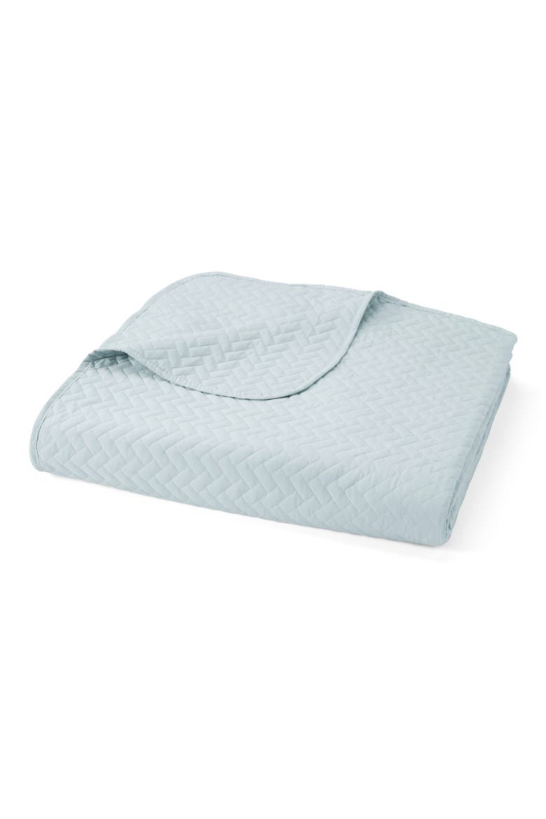 All Season Herringbone Stitch Down Alternative Quilt & Sham Set, Main, color, PALE BLUE