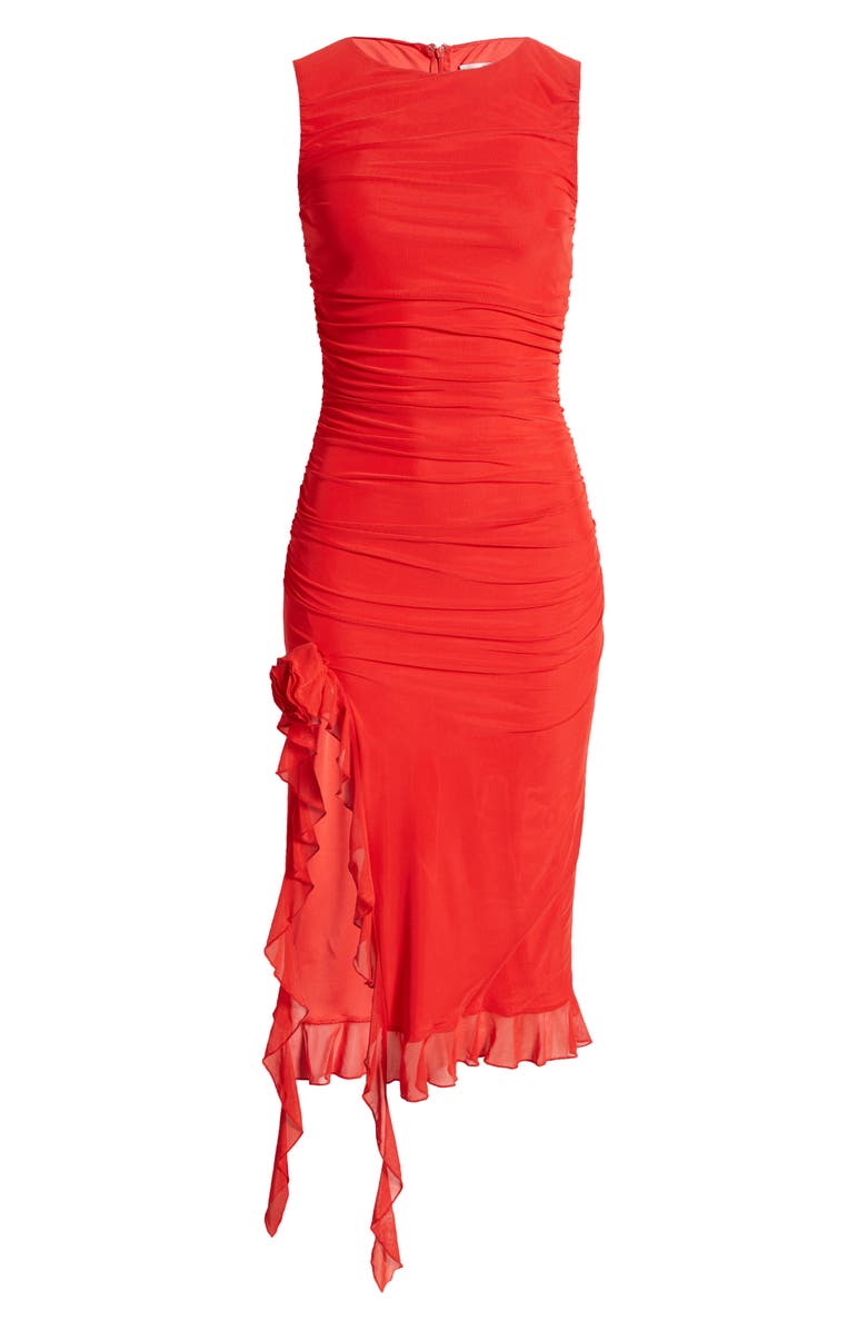 Rare London Ruffle Rosette Sleeveless Dress, Alternate, color, 