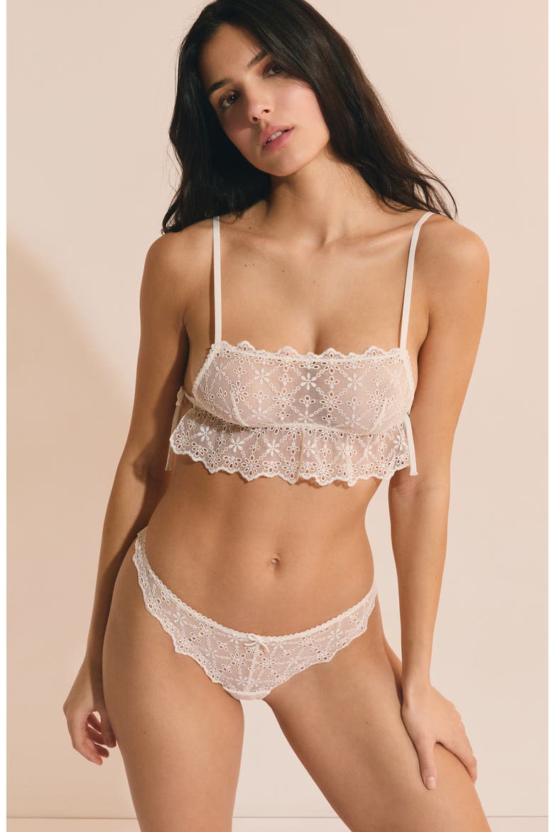 Jane Embroidered Bralette, Alternate, color, ECRU