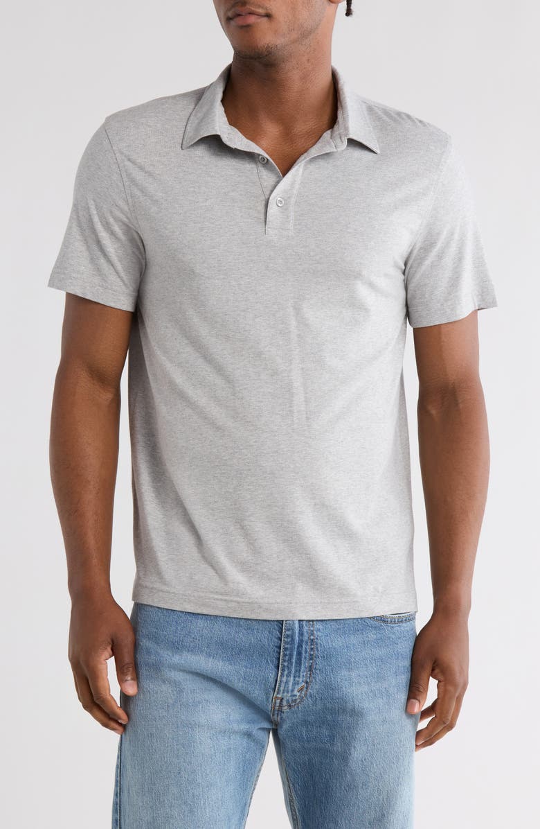 14th & Union Cotton & Modal Polo, Main, color, Grey Heather