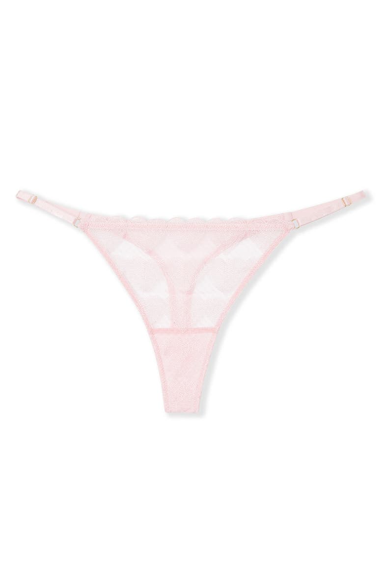 Etam Desir Heart Embroidered Thong, Alternate, color, Pink