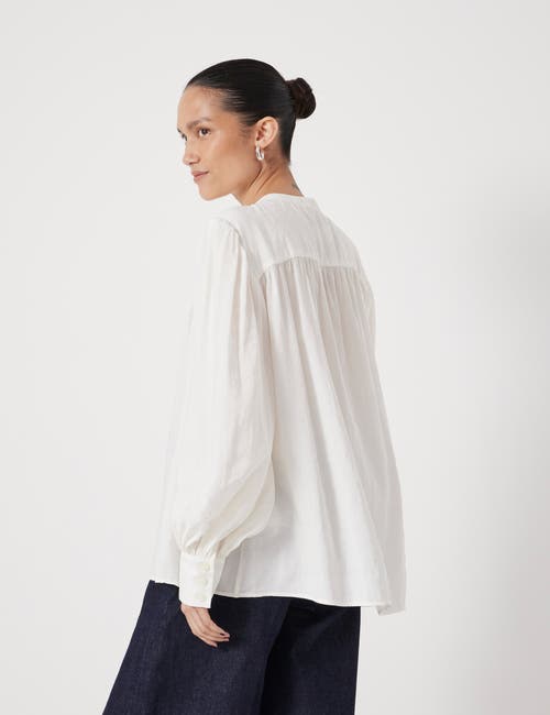 Hush Puff Sleeve Blouse In White
