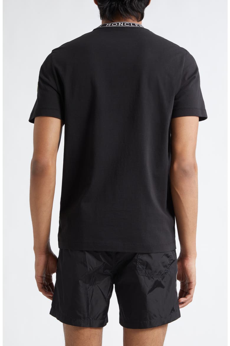 Logo Trim Cotton T-Shirt, Alternate, color, BLACK