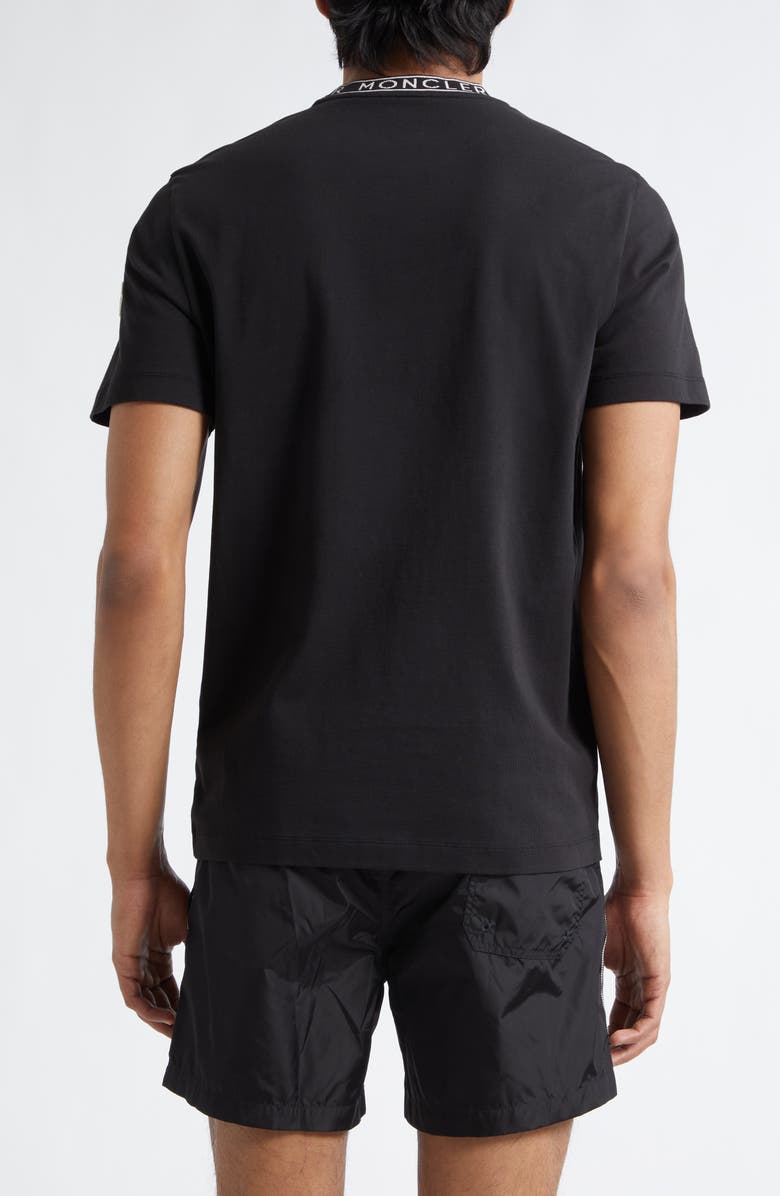 Moncler Logo Trim Cotton T-Shirt, Alternate, color, Black