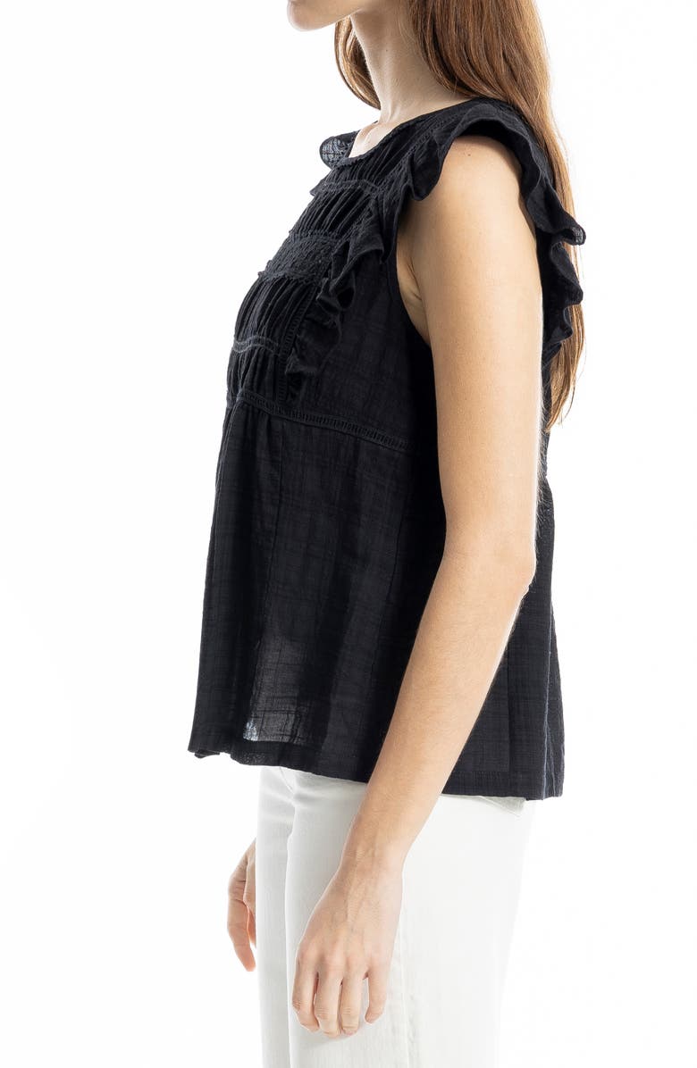 MAX STUDIO Ruffle Cap Sleeve Babydoll Top, Alternate, color, Black