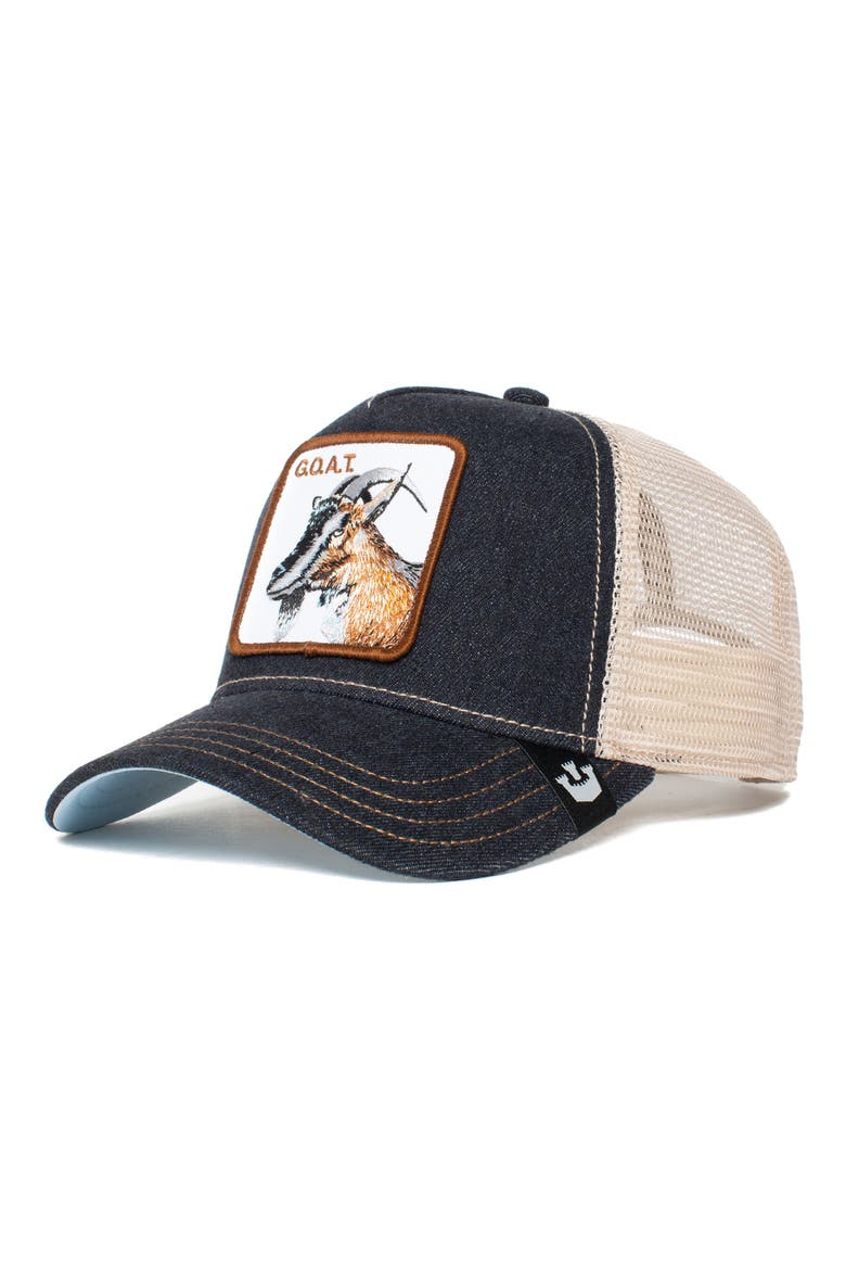G.O.A.T. Patch Trucker Hat, Main, color, CHARCOAL