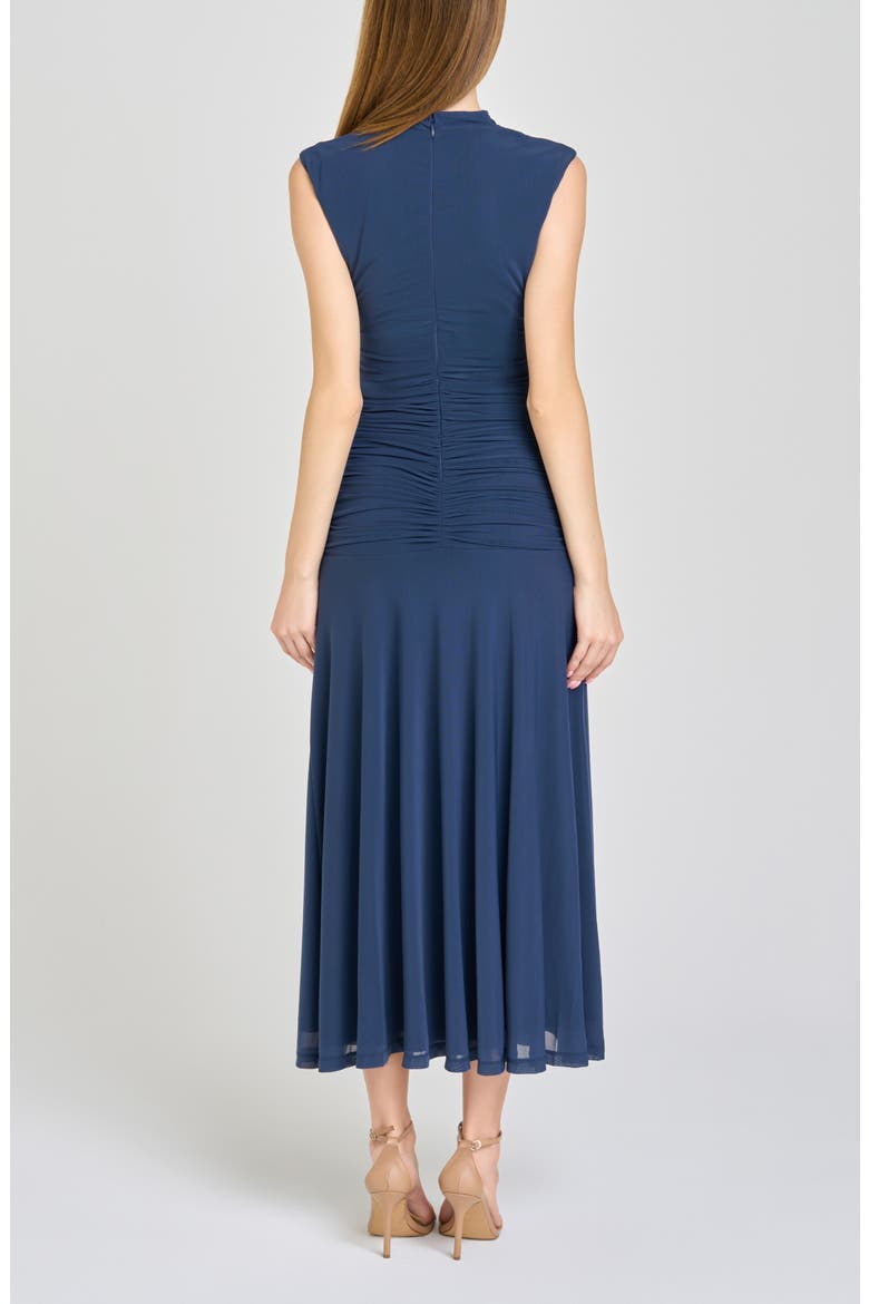 Sarielle Ruched Midi Dress, Alternate, color, NAVY