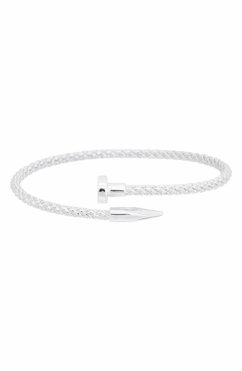 Juvell Nail Bangle Bracelet, Main, color, Silver