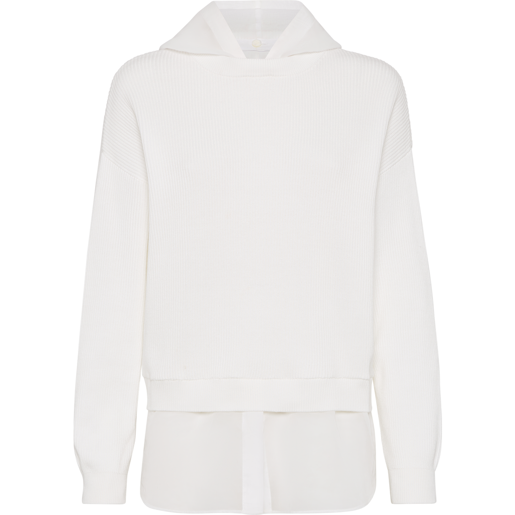 Brunello Cucinelli Women Faux Layered Sweatshirt With Monili In Panama