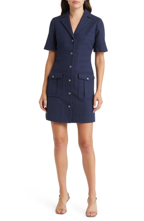 Temmia Cotton & Wool Blend Tweed Dress