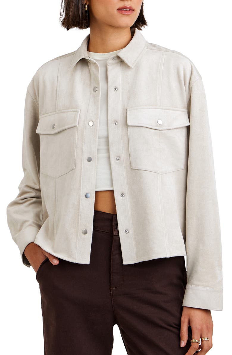 Bella Dahl Faux Suede Shacket, Main, color, Panna Cotta