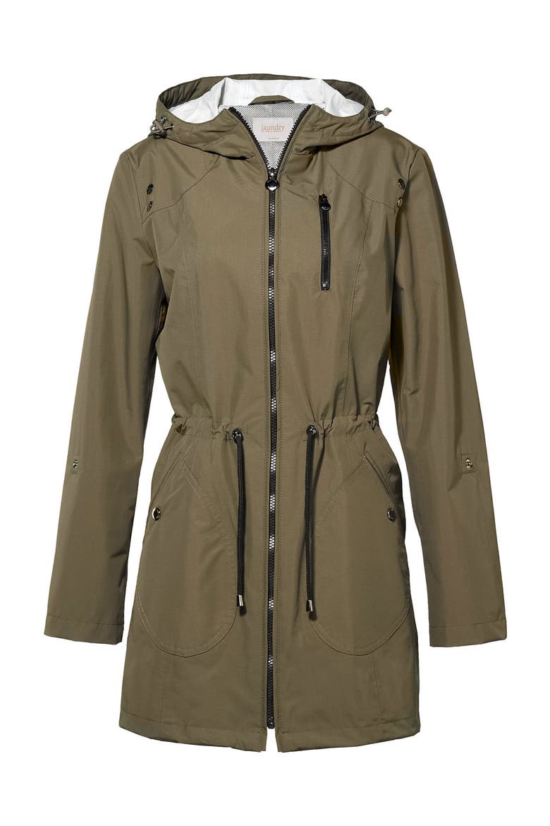Packable Water Repellent Anorak, Alternate, color, KHAKI/ MINT