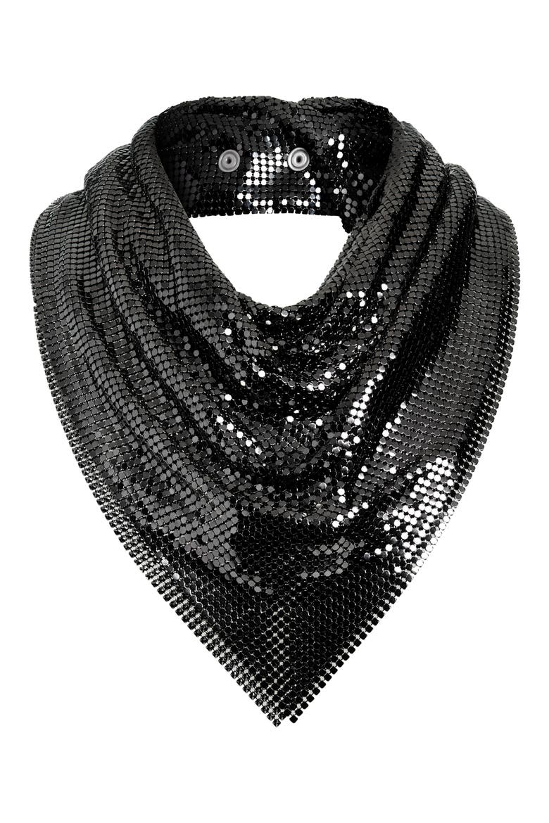 Metal Mesh Scarf, Alternate, color, BLACK