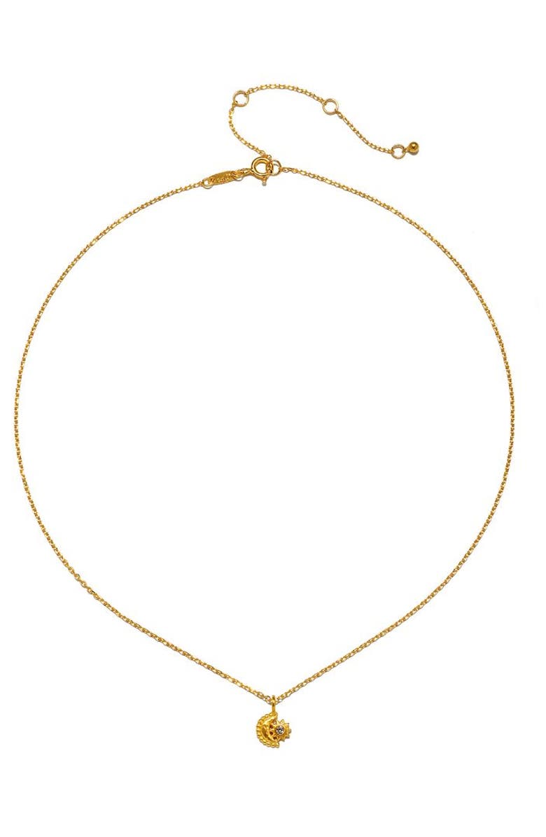 Satya Jewelry Guiding Star Celestial White Topaz Necklace, Alternate, color, Gold