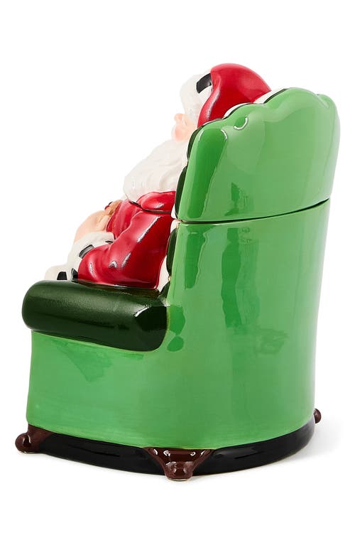Mackenzie-childs Mackenzie Childs Check It Out Santa Cookie Jar In Multi