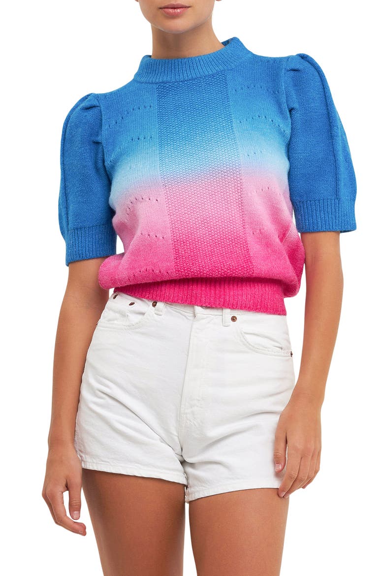 Ombré Sweater, Main, color, BLUE/ PINK