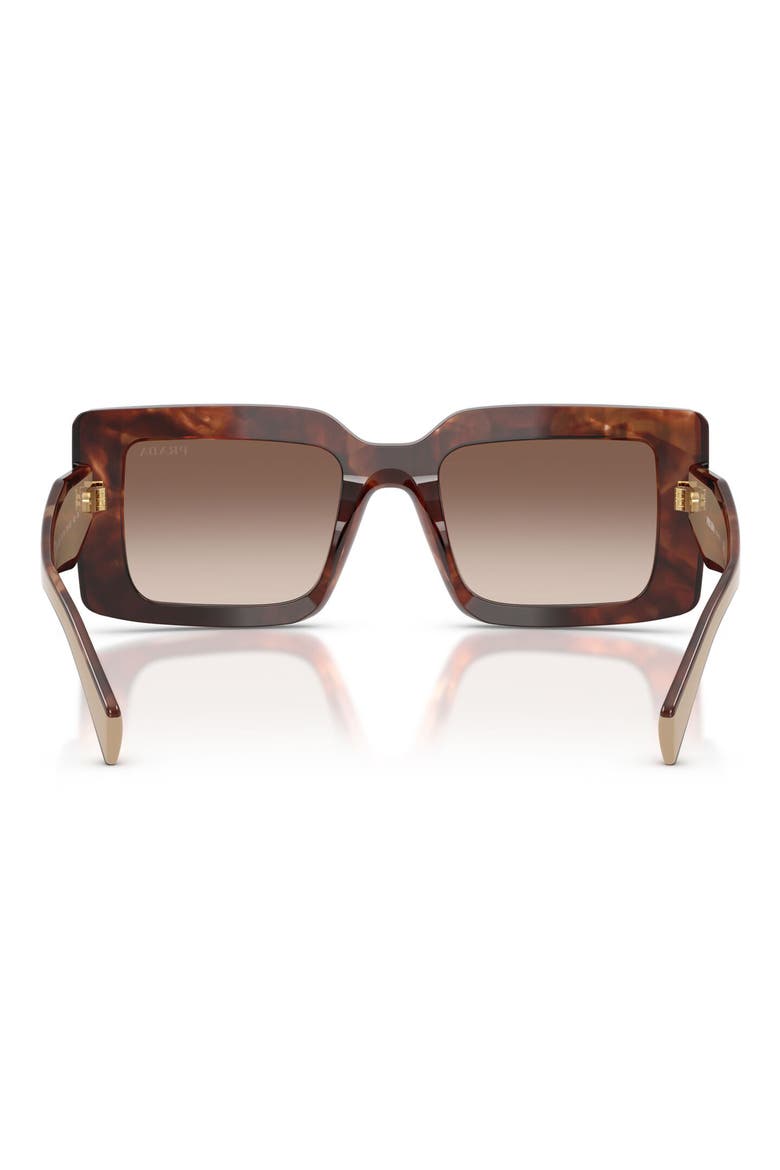 53mm Rectangular Sunglasses, Alternate, color, CARAMEL TORTOISE / BROWN