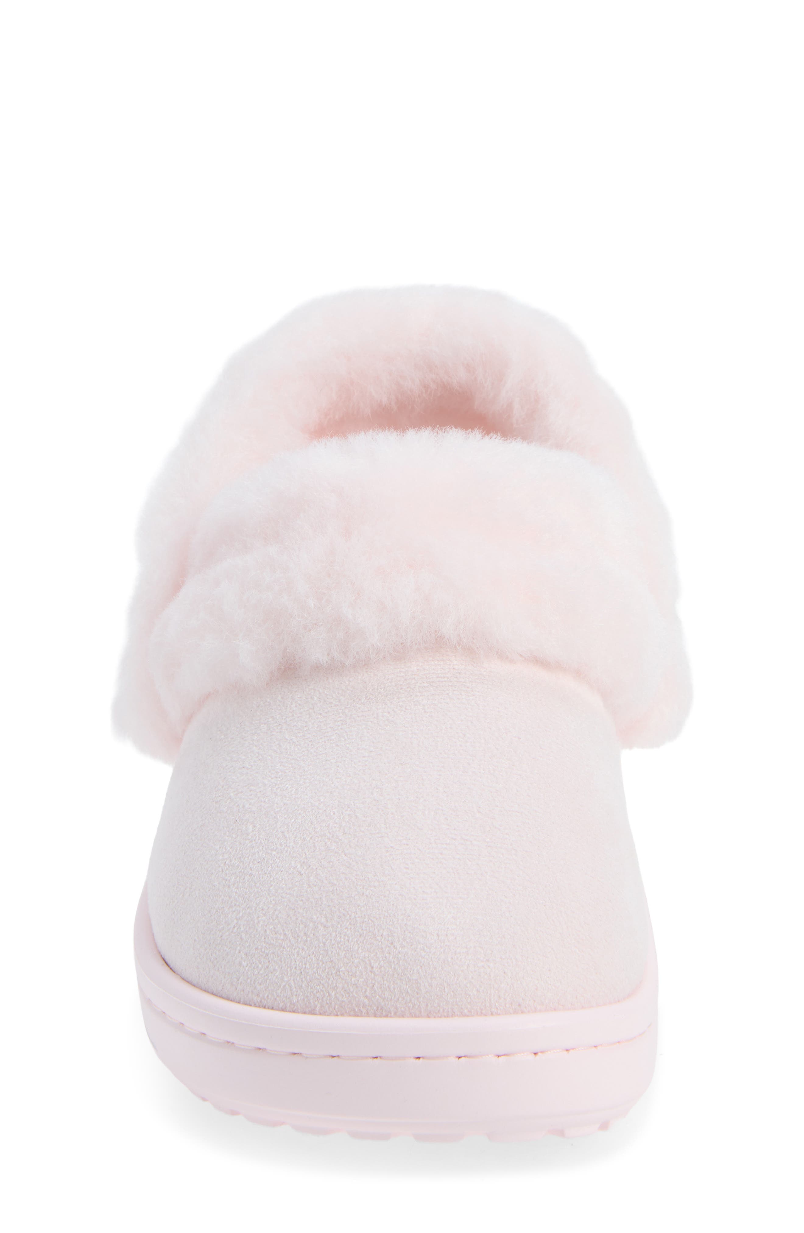 Kids' Faux Suede Clog with Faux Fur Cuff, Alternate, color, BUBBLE ICE