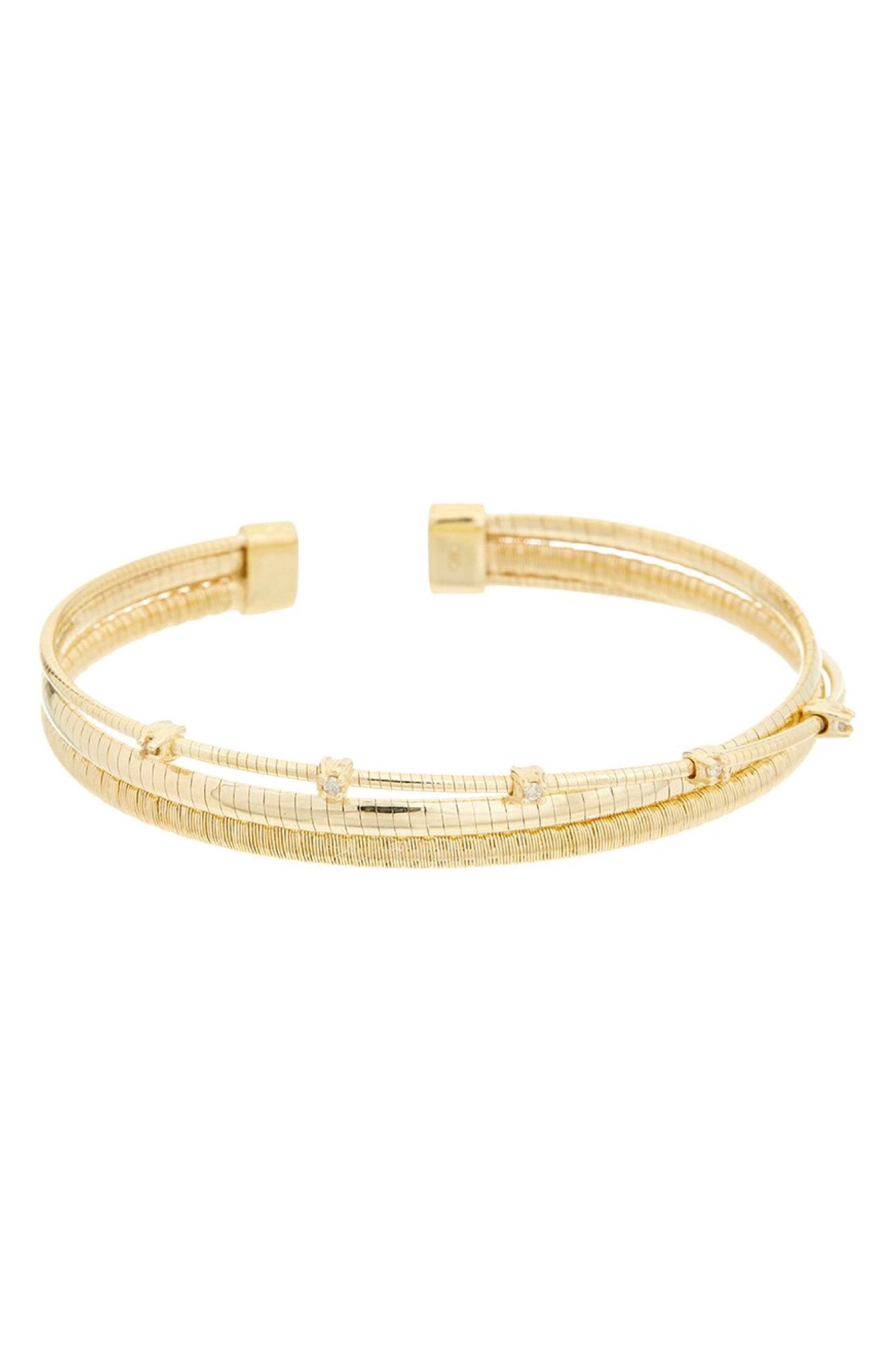 Cubic Zirconia Multirow Cuff Bangle