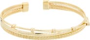 MESHMERISE Cubic Zirconia Multirow Cuff Bangle