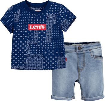 Bandana T-Shirt & Denim Shorts Set