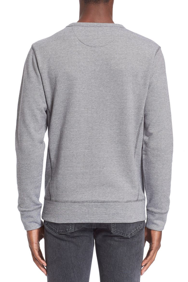 'Bowery' Stripe Crewneck Sweatshirt, Alternate, color, BLACK
