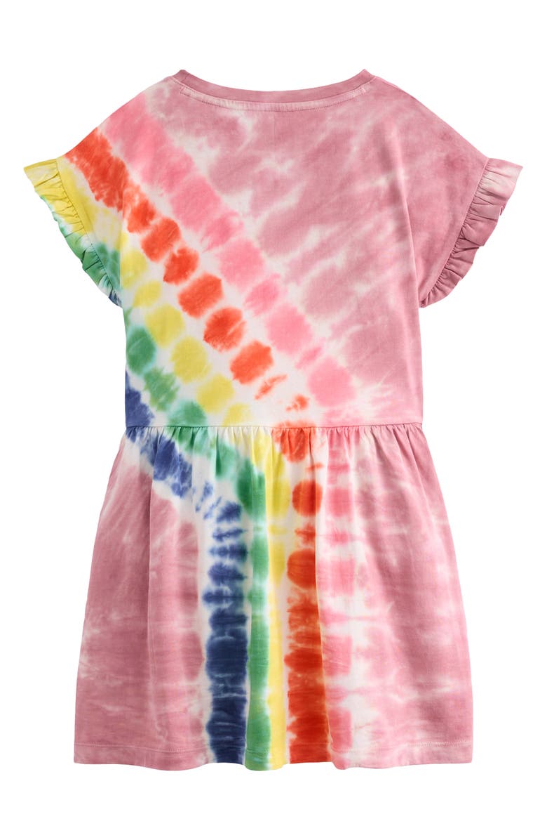 Mini Boden Kids' Tie Dye Cotton Jersey T-Shirt Dress, Alternate, color, Pink Tie Dye