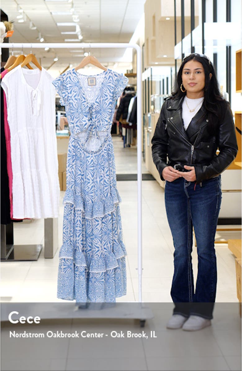 Cutout Tie Front Cotton & Silk Cover-Up Maxi Dress, sales video thumbnail