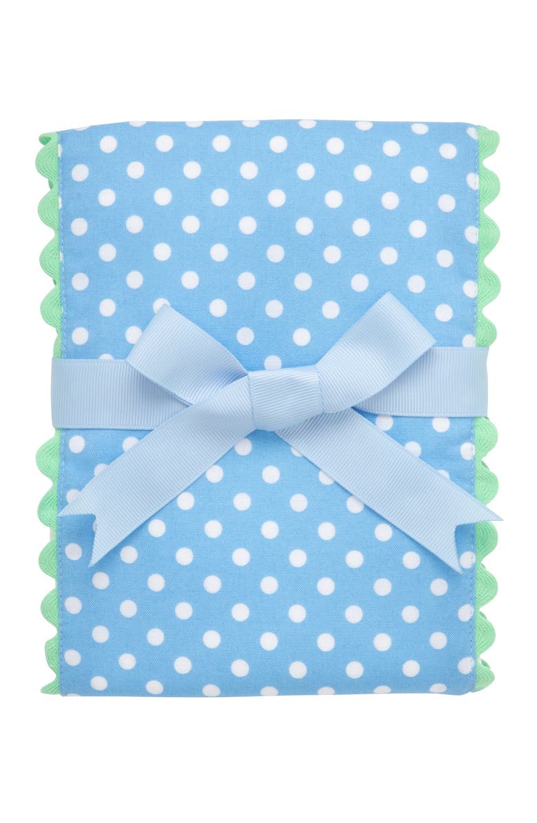 3 Marthas Dot Fancy Fabric Burp Cloth, Main, color, Blue Alligator Dot