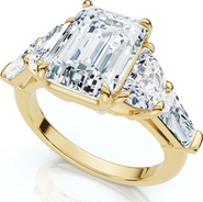 Bliss Diamond Certified 4 1/2Ct Tessa Emerald Engagement Ring 14k Gold Lab Grown