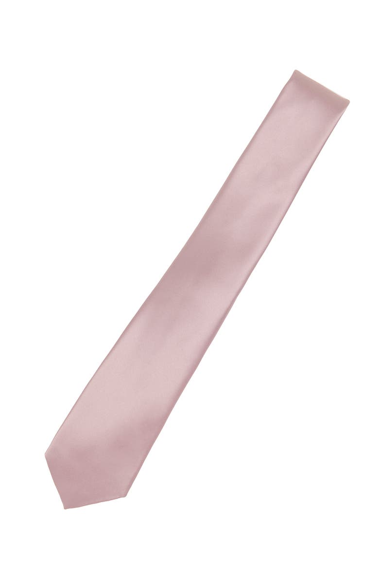 Brooklyn Brigade Men's Solid Satin X-Long Tie, Alternate, color, Rose Quartz