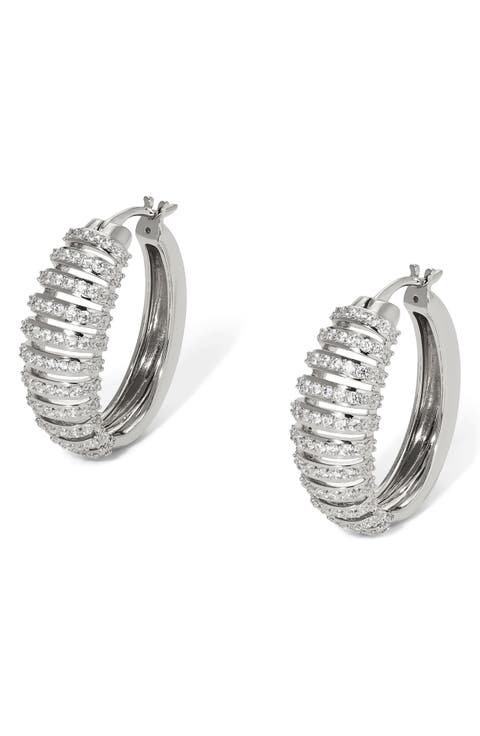 Juno Pavé Hoop Earrings