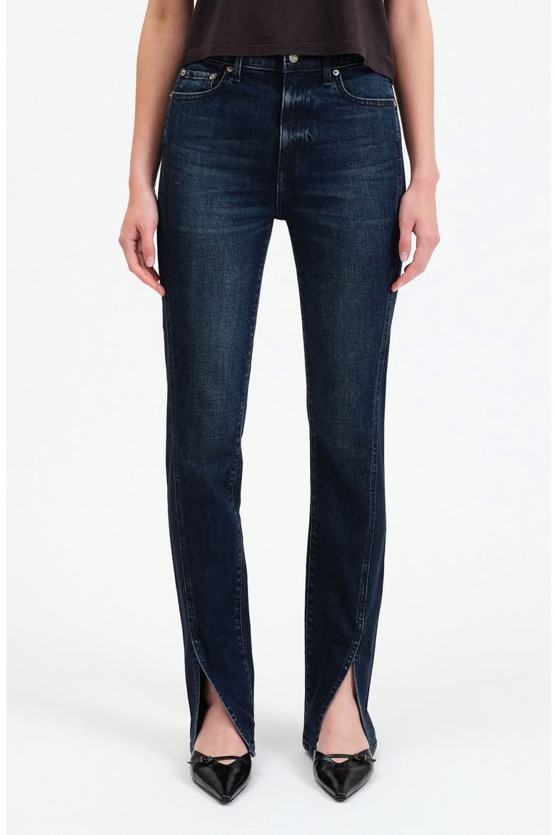 Downtown High Waist Split Hem Straight Leg Jeans, Main, color, CHEAP THRILLS