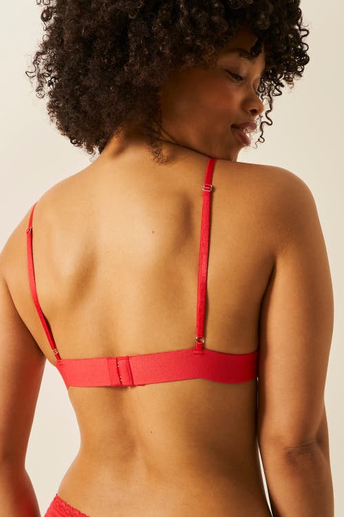 Stripe & Stare Lace Bralette & Original Knicker Set In Hibiscus